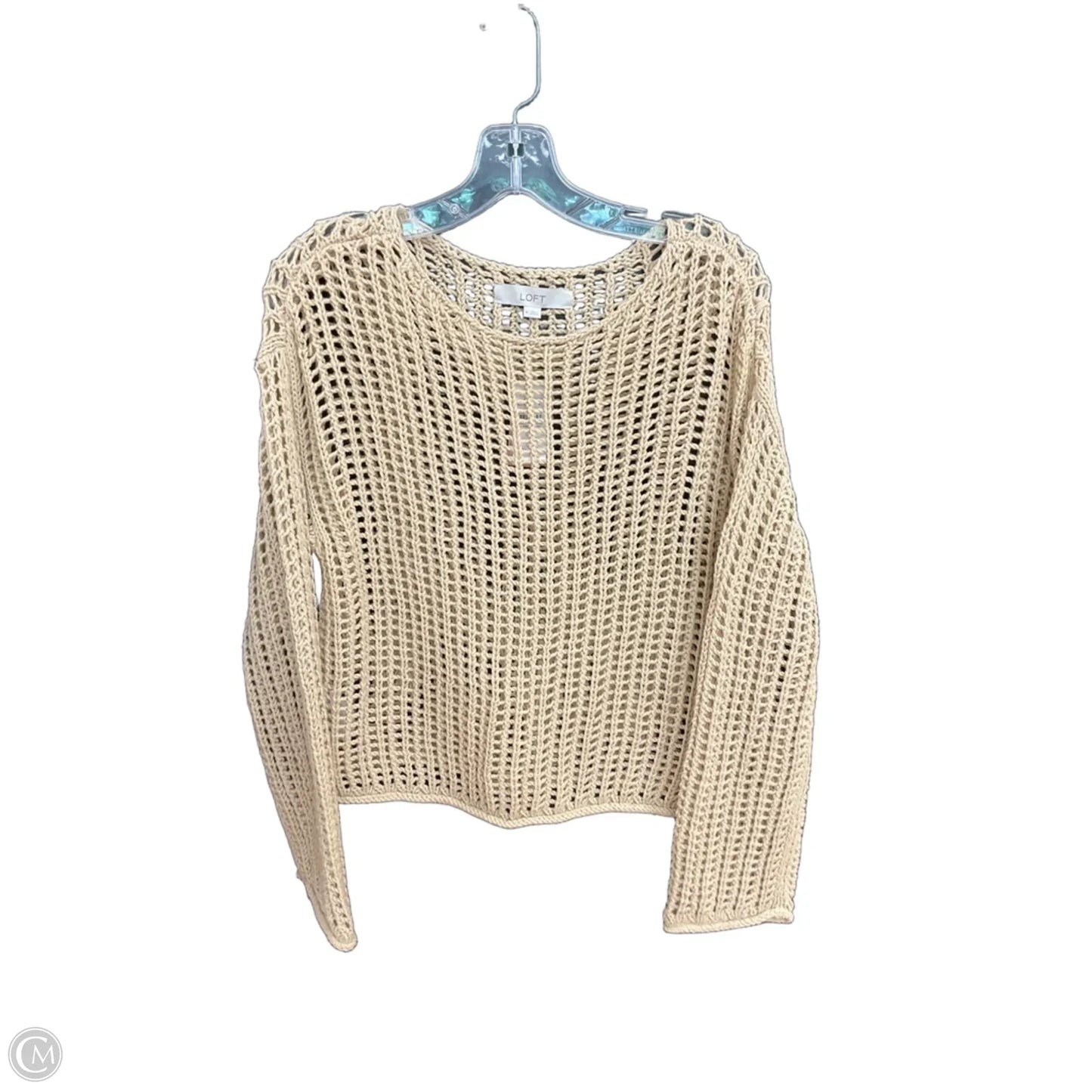 Top Long Sleeve By Loft In Tan, Size: M