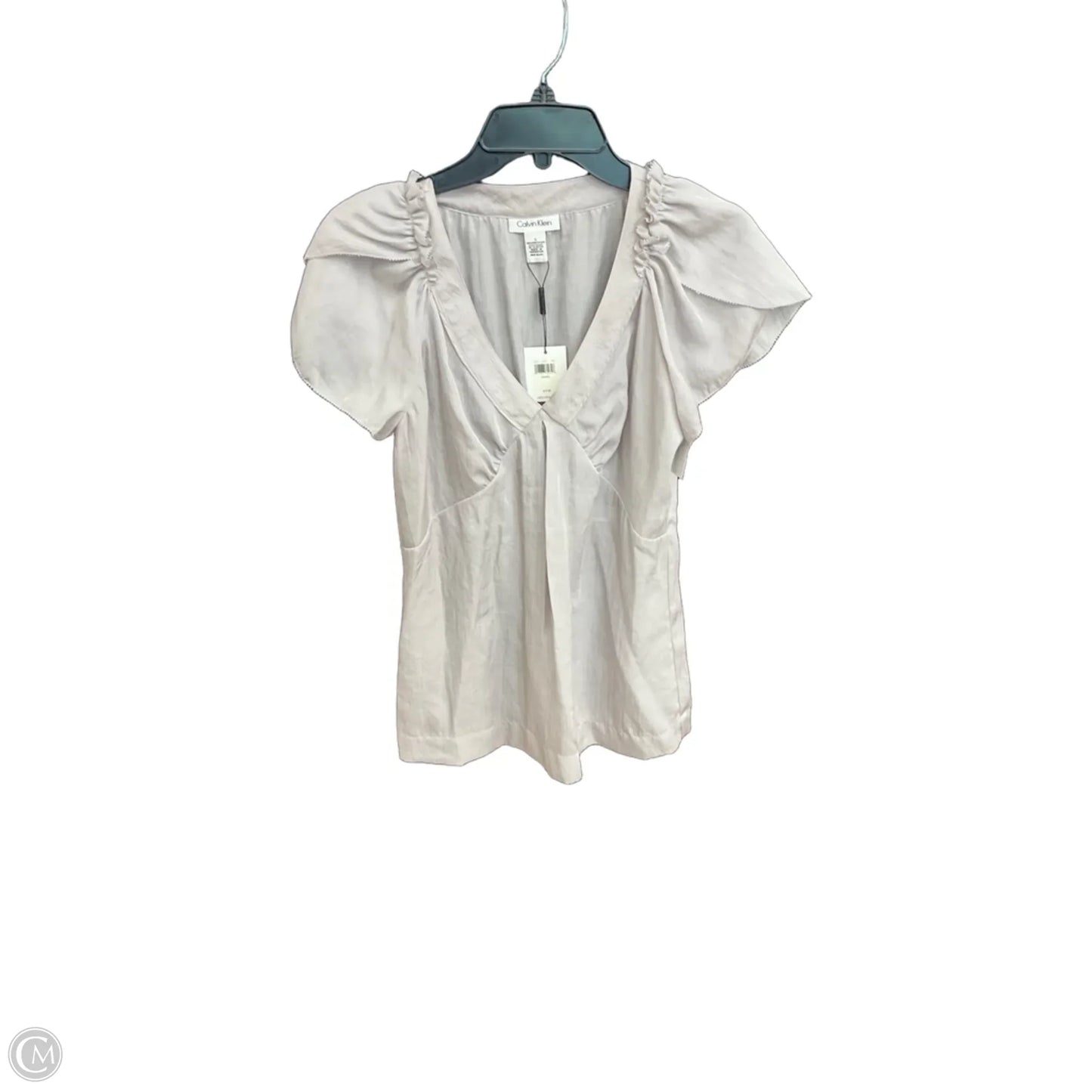 Top Short Sleeve By Calvin Klein In Grey, Size: S