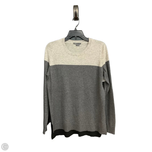 Top Long Sleeve By Vince In Black & Grey, Size: S