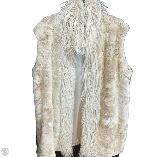 Vest Faux Fur & Sherpa By Clothes Mentor In Cream, Size: 2x