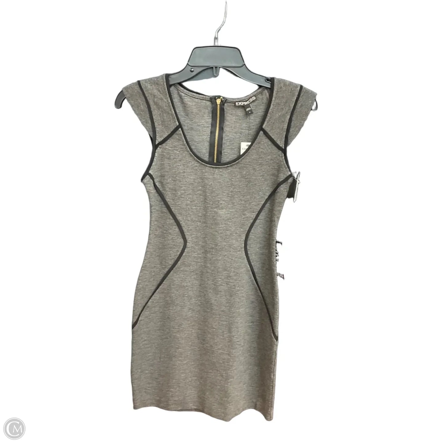 Dress Casual Midi By Express In Grey, Size: Xs
