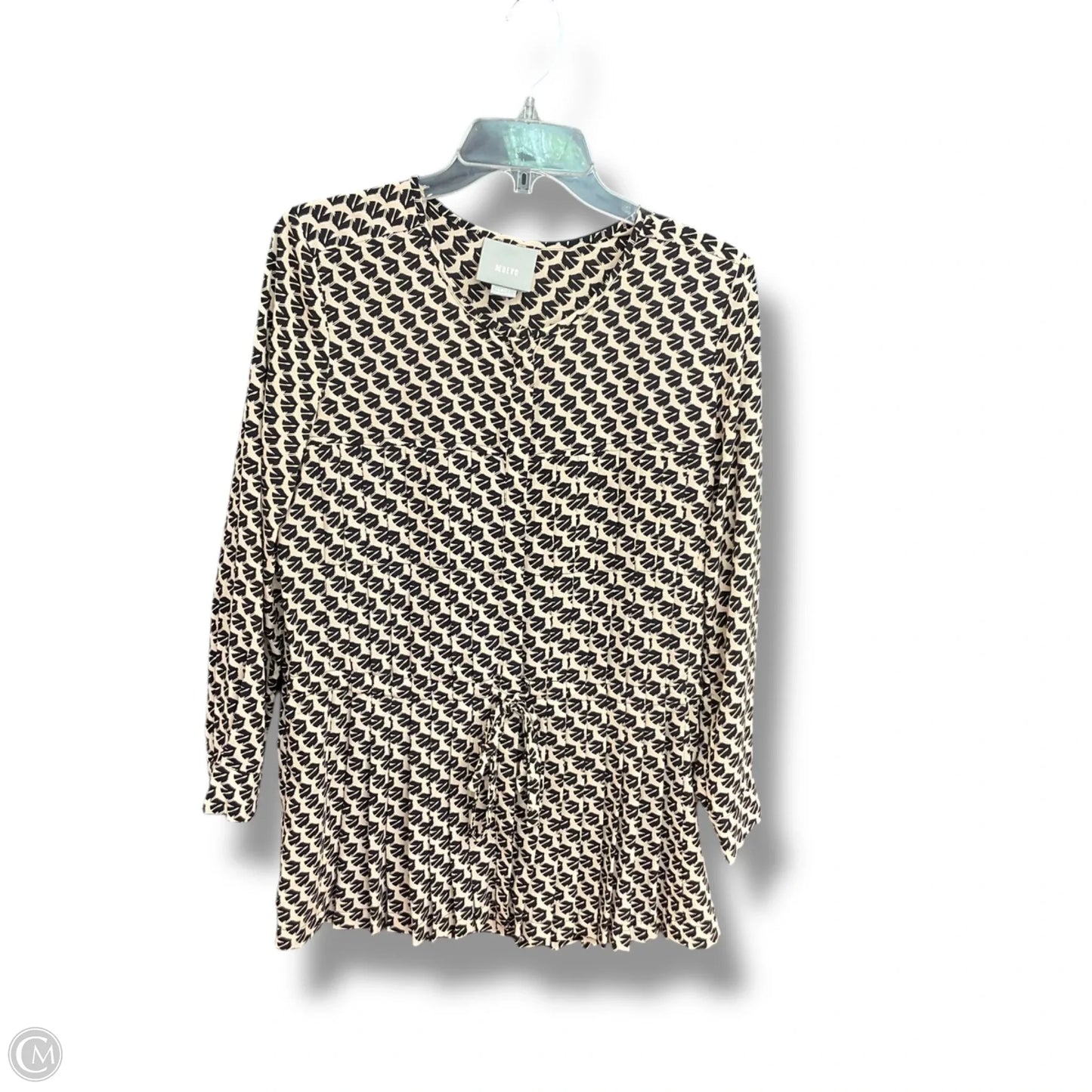 Top Long Sleeve By Maeve In Black & Tan, Size: Xs