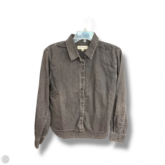 Blouse Long Sleeve By Madewell In Grey, Size: M