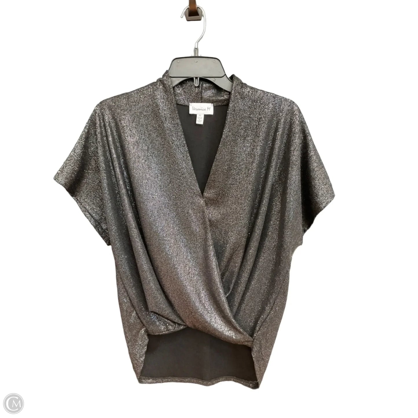 Top Short Sleeve By Veronica M In Silver, Size: Xs