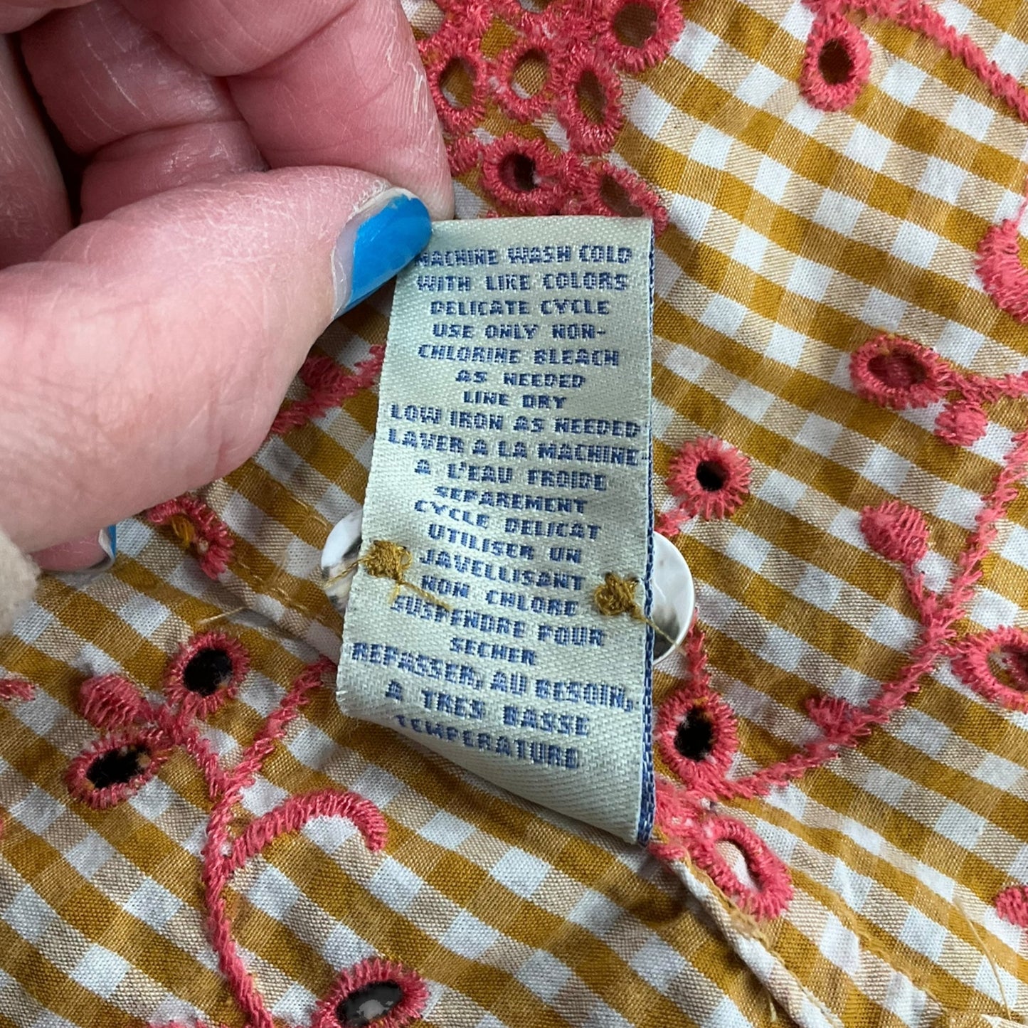 Blouse Long Sleeve By Odille In Pink & Yellow, Size: Xs