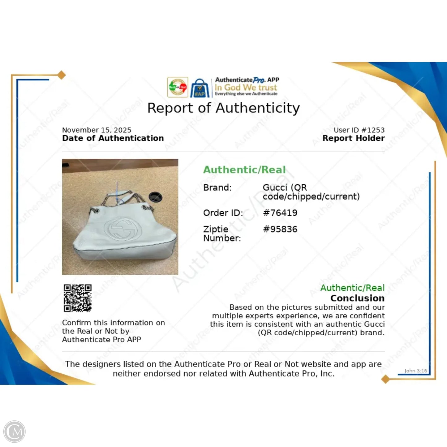 Handbag Luxury Designer By Gucci, Size: Medium