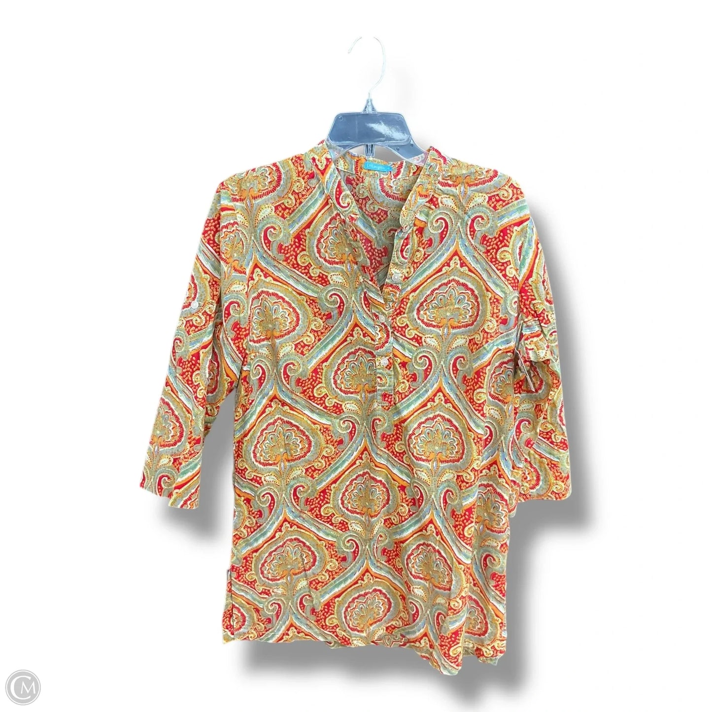 Tunic 3/4 Sleeve By J Mclaughlin In Paisley Print, Size: M
