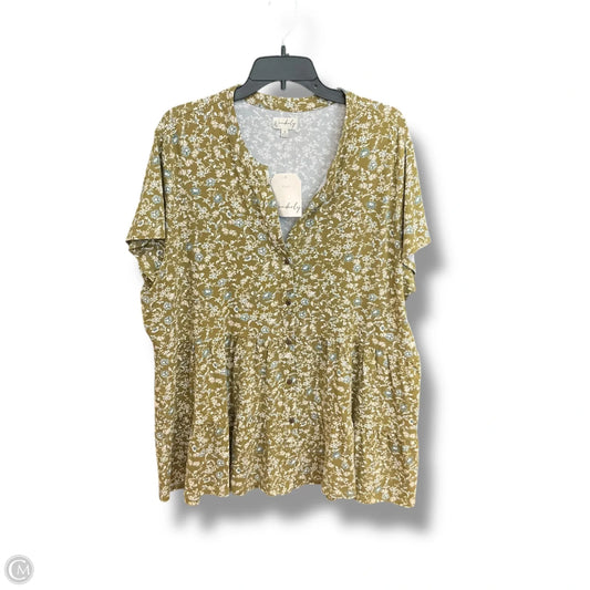 Blouse Short Sleeve By Wonderly In Floral Print, Size: 3x