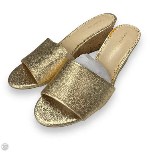 Sandals Heels Wedge By Charter Club In Gold, Size: 8