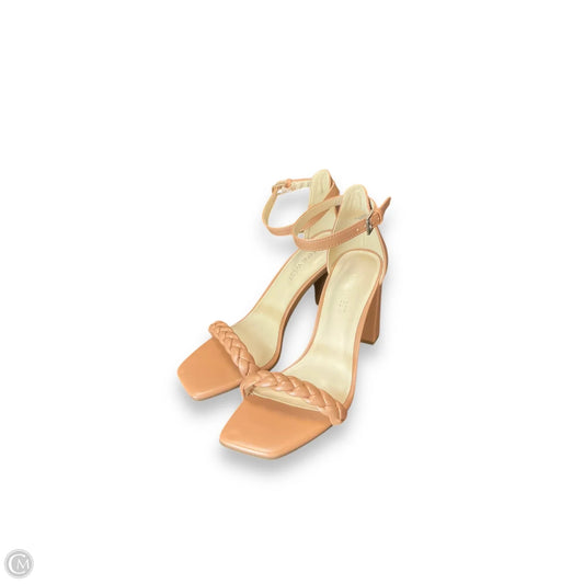 Sandals Heels Block By Nine West In Tan, Size: 7.5