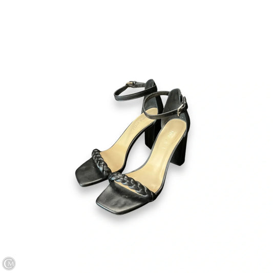 Sandals Heels Block By Nine West In Black, Size: 7.5