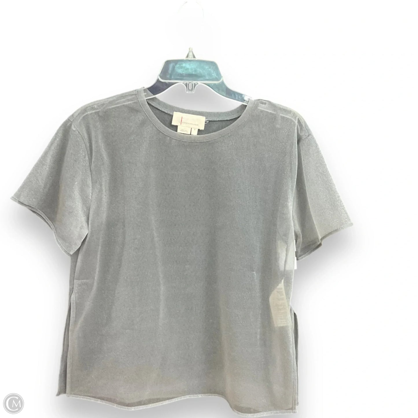 Top Short Sleeve By Anthropologie In Grey, Size: S