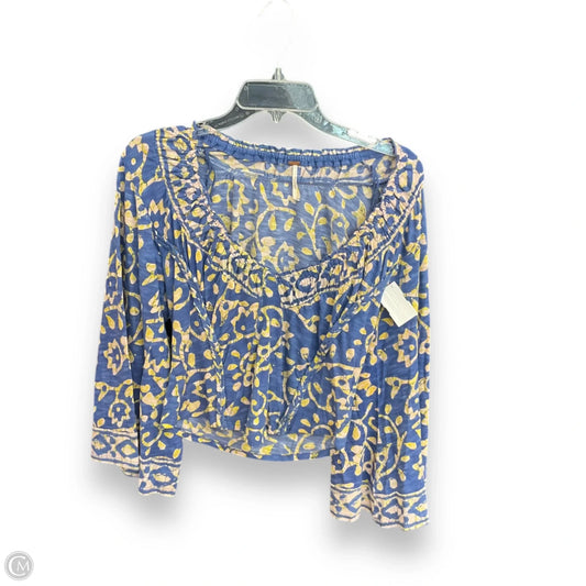 Top 3/4 Sleeve By Free People In Blue & Pink, Size: S