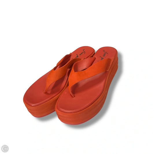 Sandals Heels Platform By Free People In Orange, Size: 10