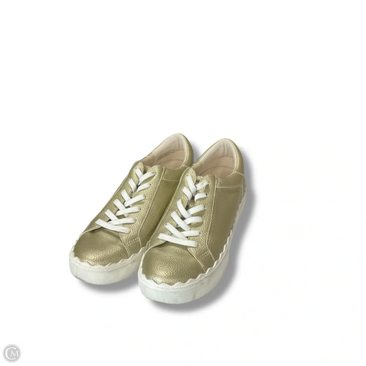 Shoes Sneakers By Anne Klein In Gold & White, Size: 8