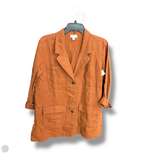 Jacket Shirt By J. Jill In Brown, Size: M