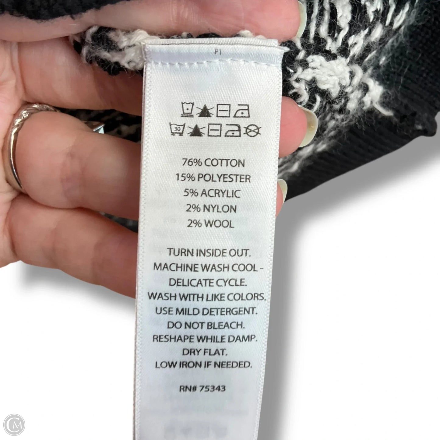 Sweater Cardigan By Cmc In Black & White, Size: Xs