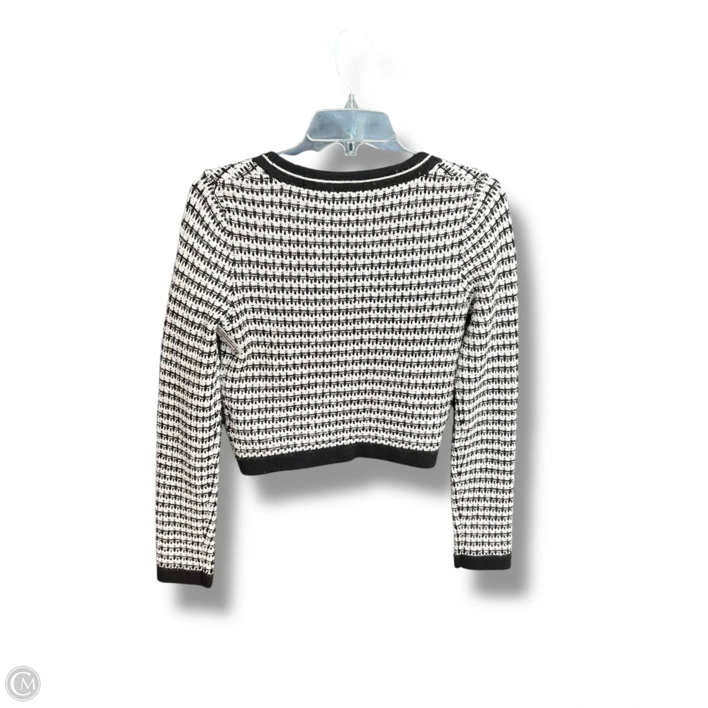 Sweater Cardigan By Cmc In Black & White, Size: Xs