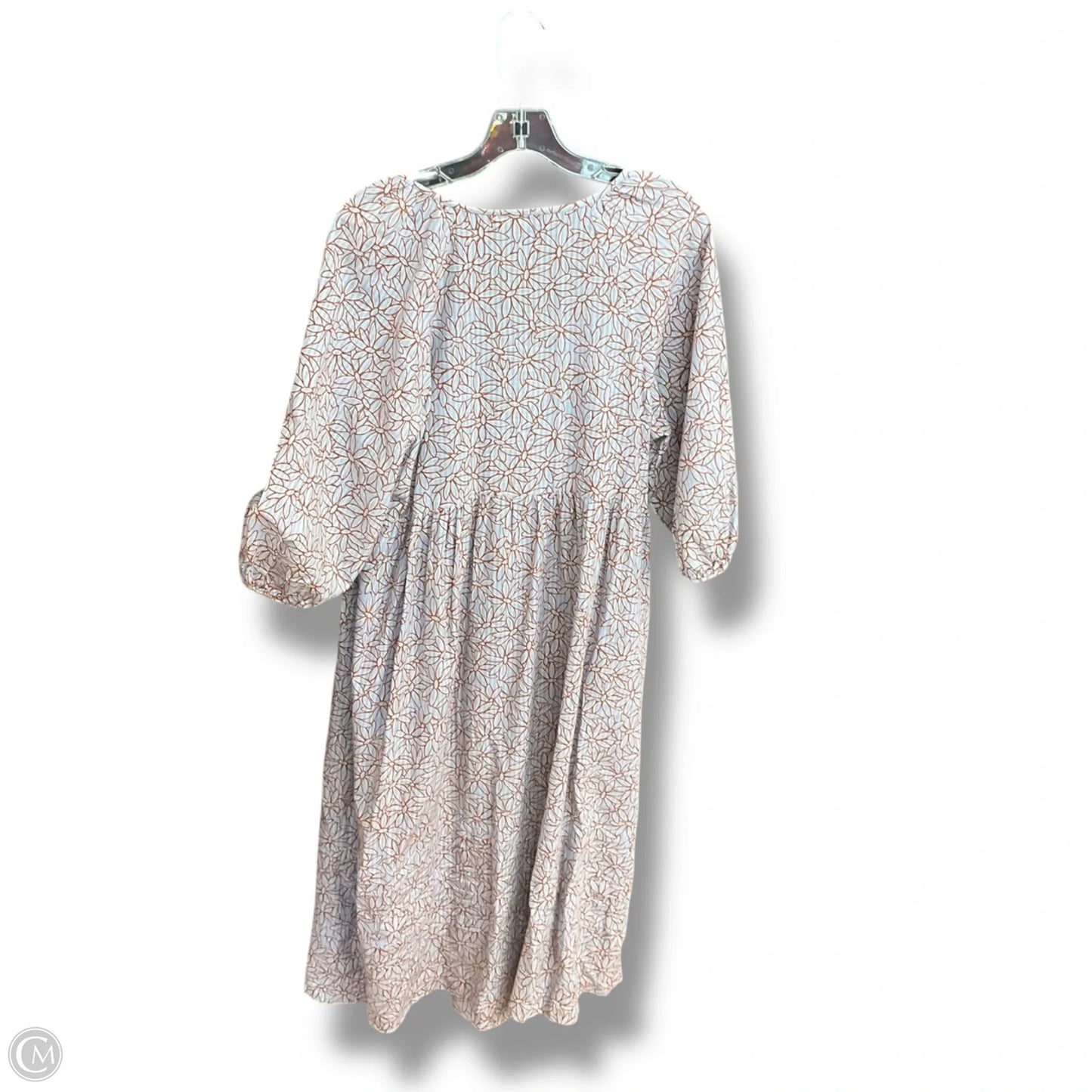Dress Casual Midi By Madewell In Blue & Brown, Size: M
