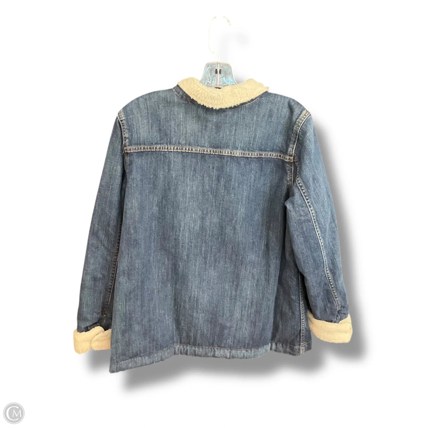 Coat Faux Fur & Sherpa By L.l. Bean In Blue Denim, Size: M