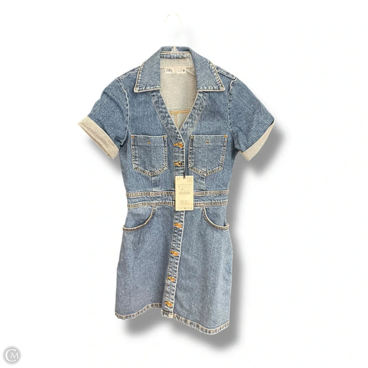 Dress Casual Short By Zara In Blue Denim, Size: S