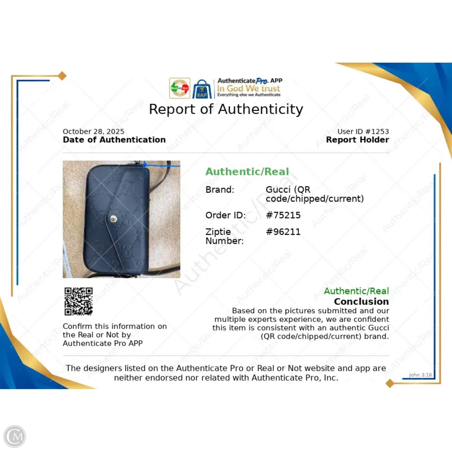 Crossbody Luxury Designer By Gucci, Size: Small