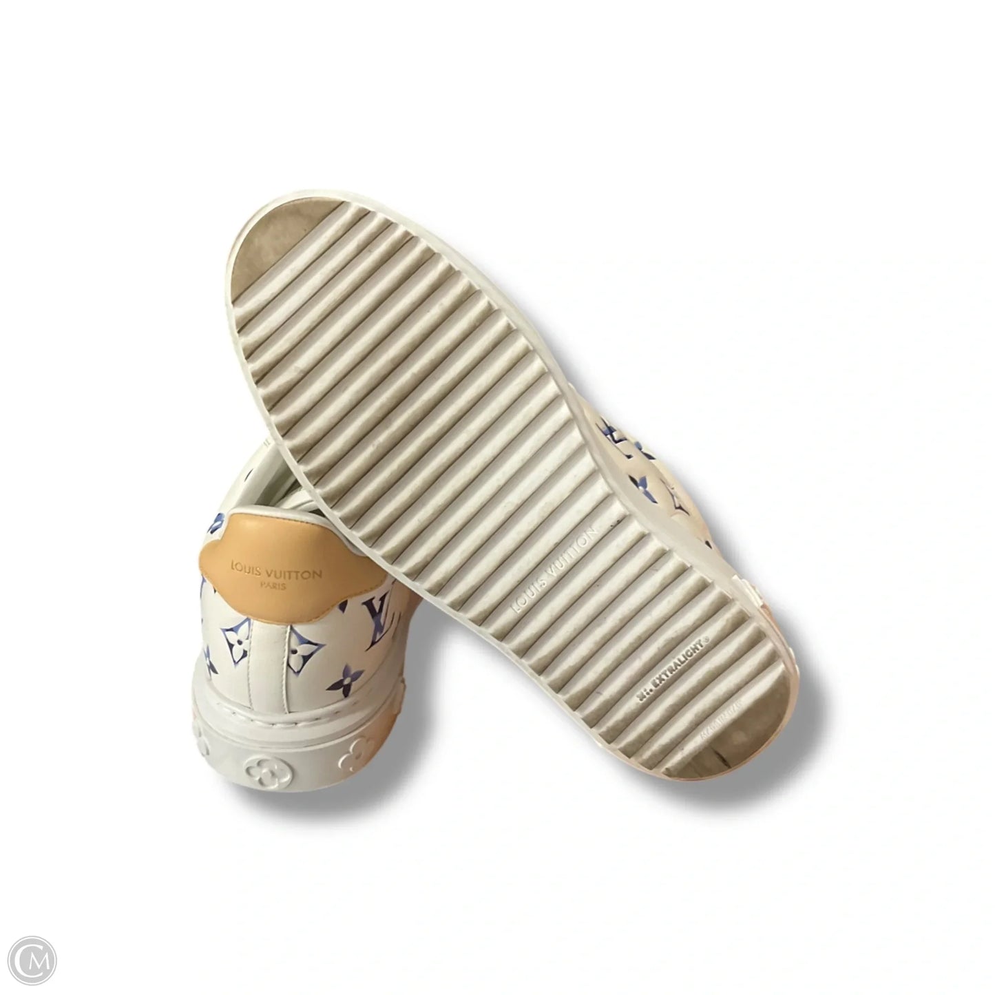 Shoes Luxury Designer By Louis Vuitton In Blue & White, Size: 8.5