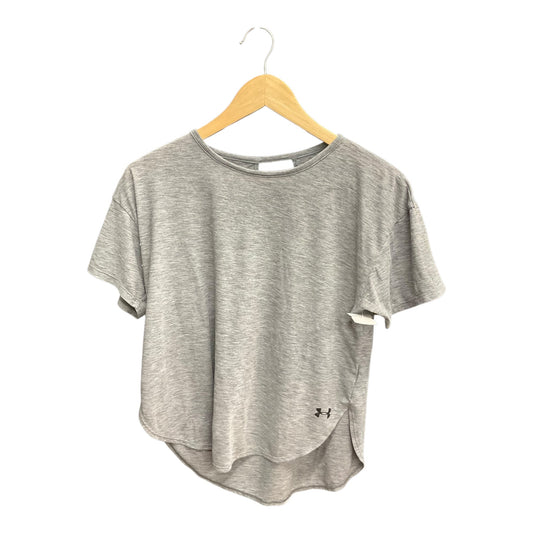Athletic Top Short Sleeve By Under Armour In Grey, Size: S