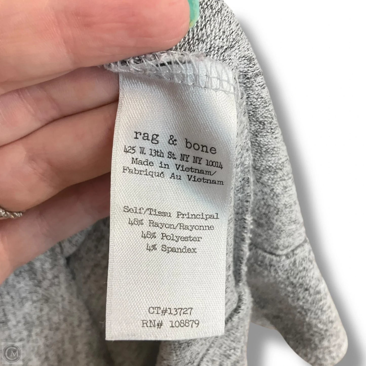Top Long Sleeve Basic By Rag & Bones Jeans In Grey, Size: S