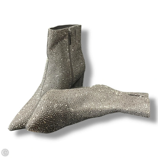 Boots Ankle Heels By Lane Bryant In Silver, Size: 8