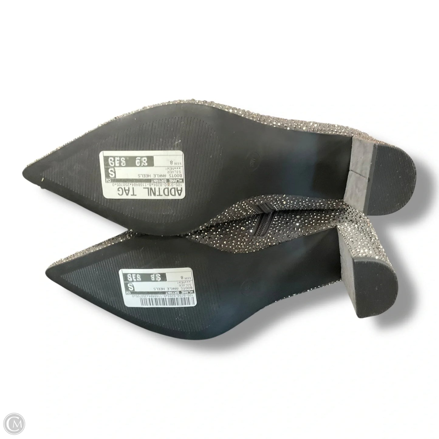 Boots Ankle Heels By Lane Bryant In Silver, Size: 8