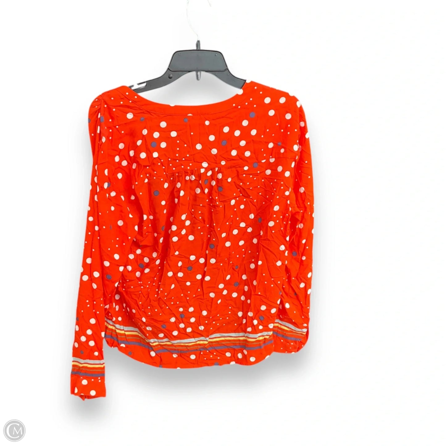 Blouse Long Sleeve By Maeve In Polkadot Pattern, Size: Xl