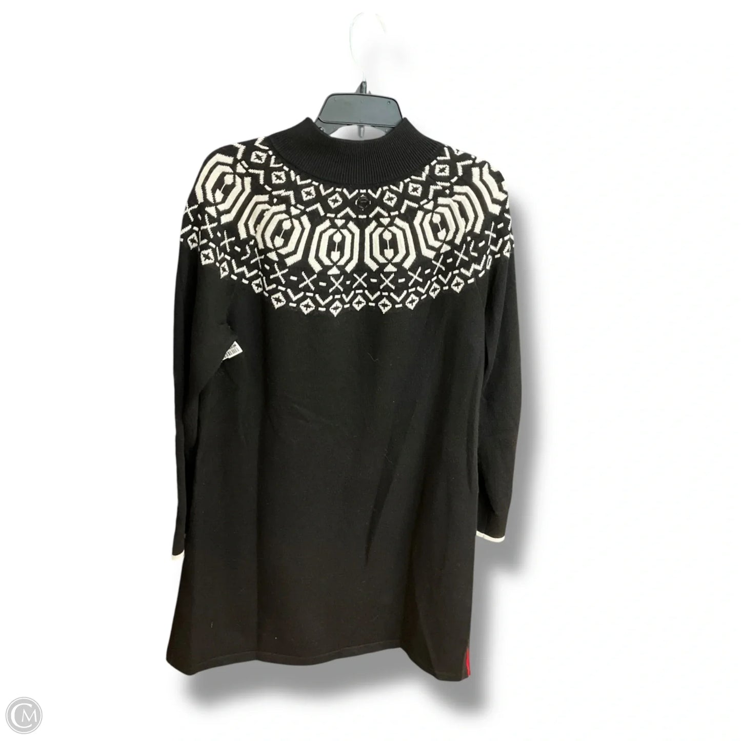 Dress Sweater By Talbots In Black & White, Size: L