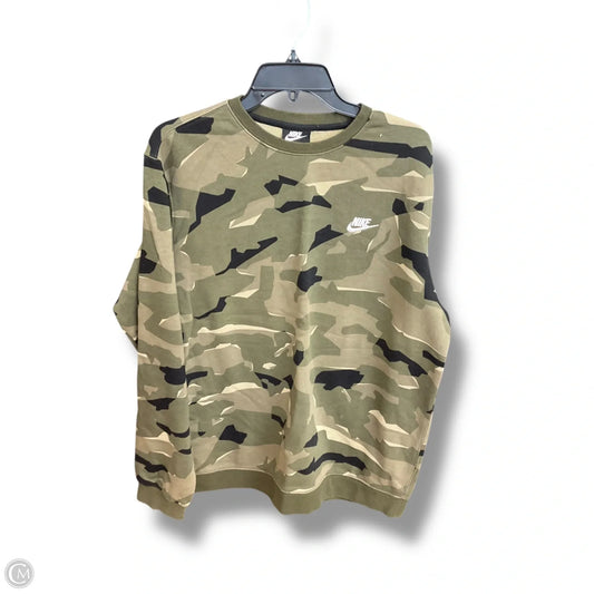 Athletic Sweatshirt Crewneck By Nike Apparel In Camouflage Print, Size: Xl