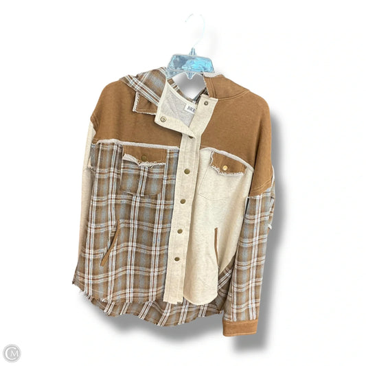 Jacket Shirt By Bke In Plaid Pattern, Size: L