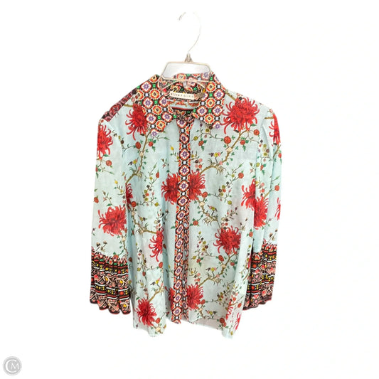 Blouse Designer By Alice + Olivia In Blue, Size: S