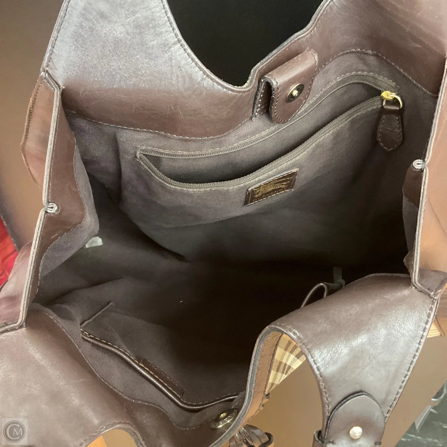 Tote Luxury Designer By Burberry, Size: Medium