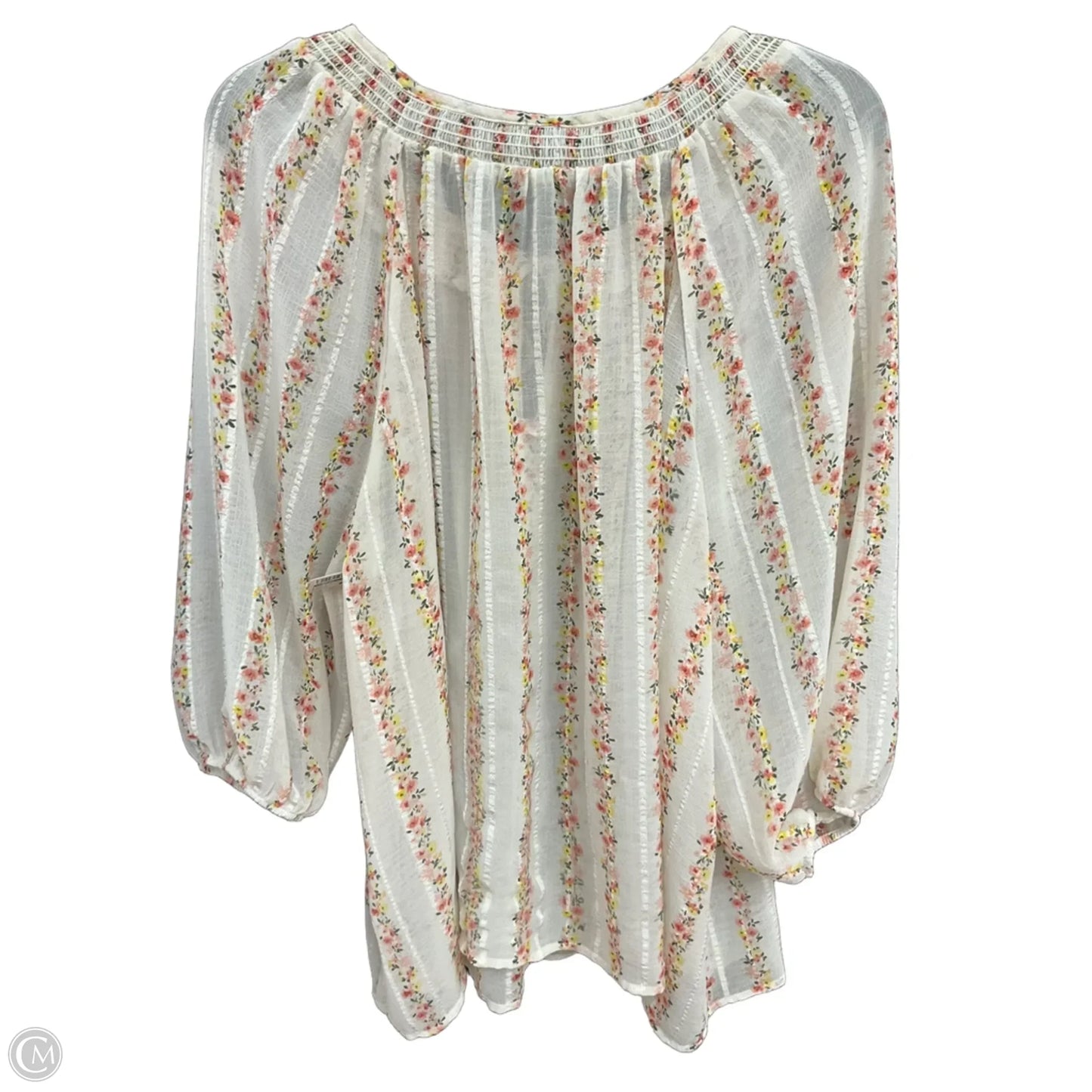 Top 3/4 Sleeve By Torrid In Floral Print, Size: 1x