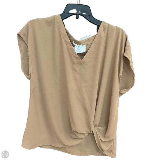 Top Short Sleeve By Pleione In Brown, Size: Xl