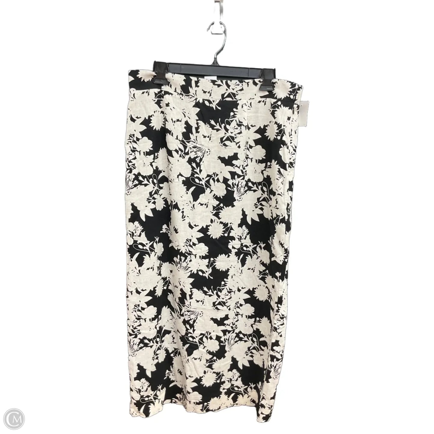 Skirt Midi By Loft In Black & White, Size: Xl