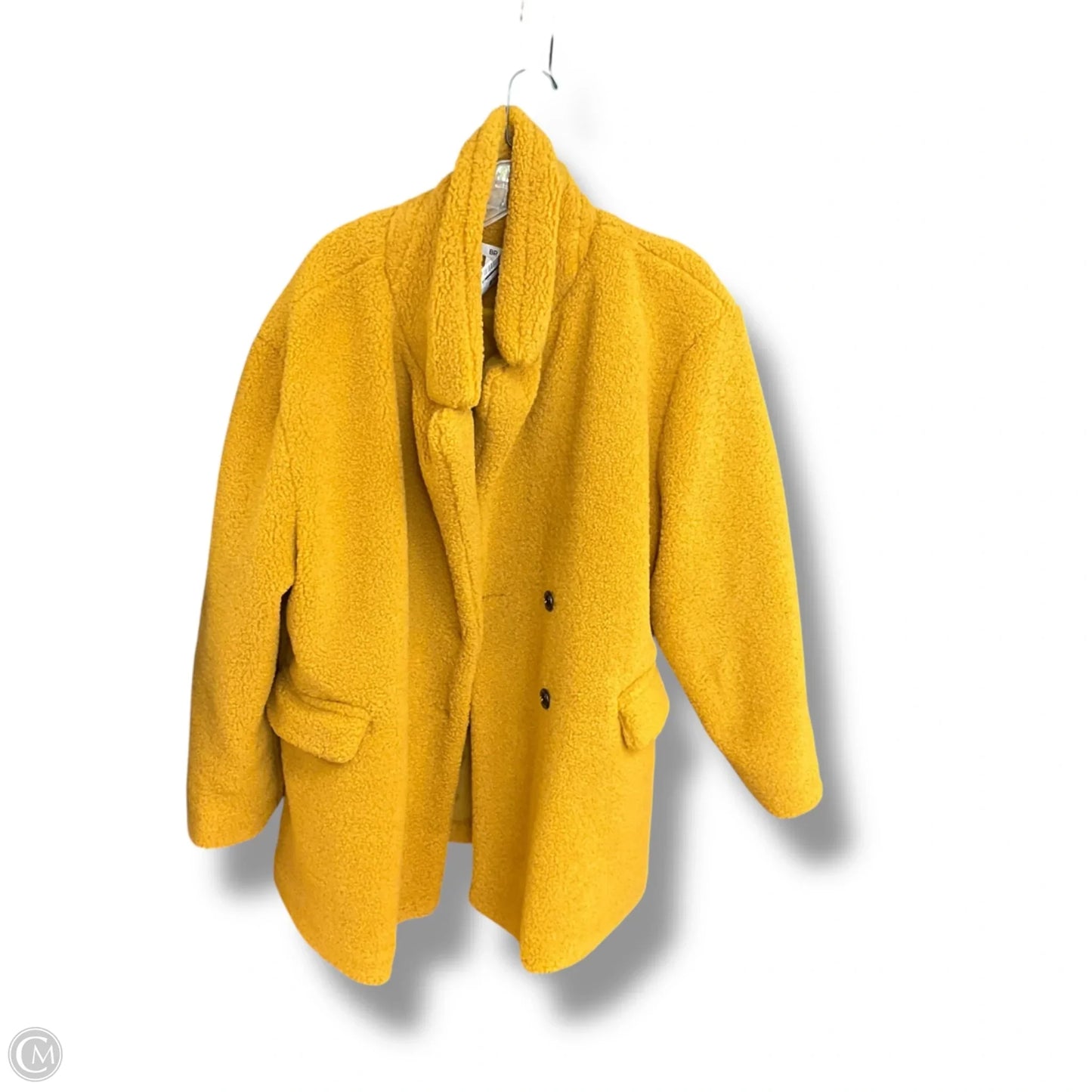 Coat Faux Fur & Sherpa By Bp In Yellow, Size: 1x