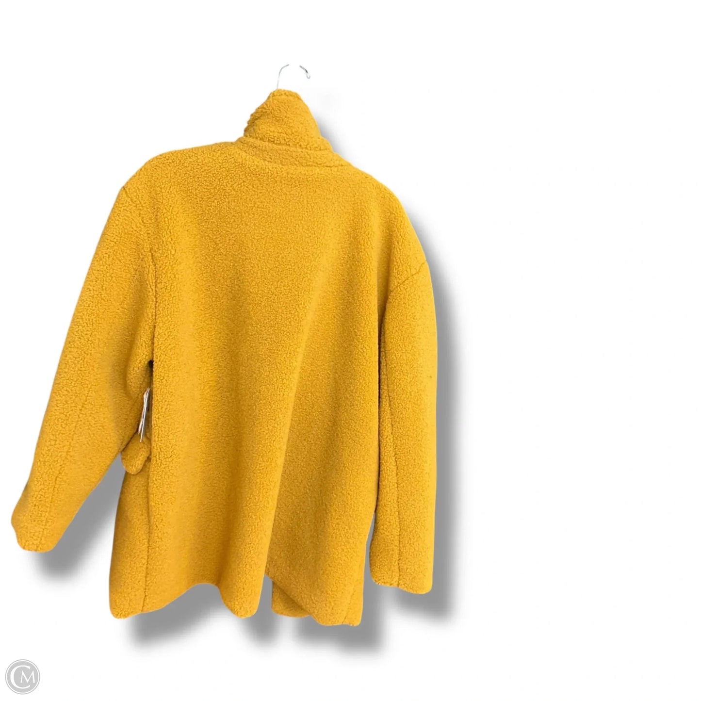 Coat Faux Fur & Sherpa By Bp In Yellow, Size: 1x