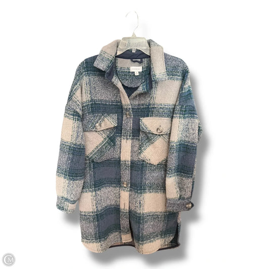 Jacket Faux Fur & Sherpa By Evereve In Blue & Green, Size: M