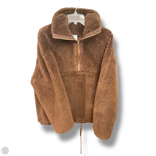 Jacket Faux Fur & Sherpa By Varley In Brown, Size: M