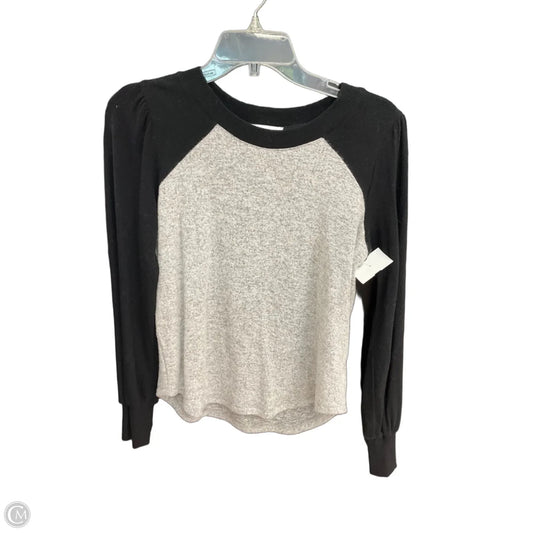 Top Long Sleeve By Evereve In Black & Grey, Size: Xs