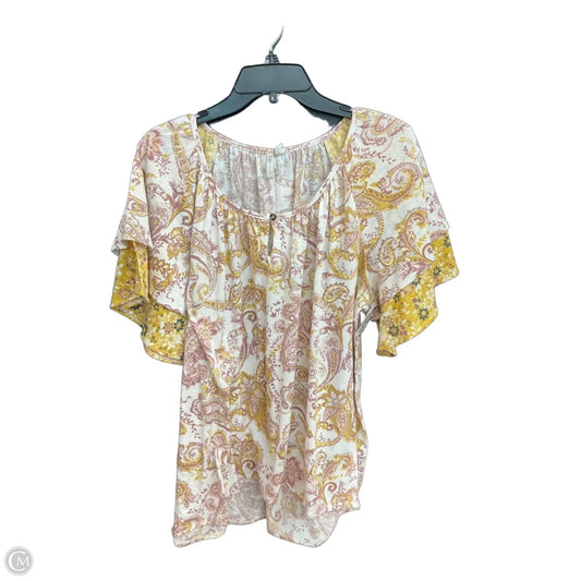 Top Short Sleeve By Cato In Multi-colored, Size: Xl