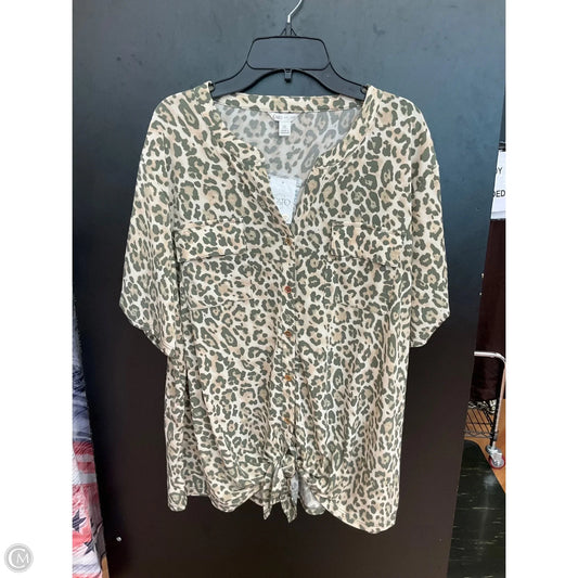 Top Short Sleeve By Cato In Animal Print, Size: Xl