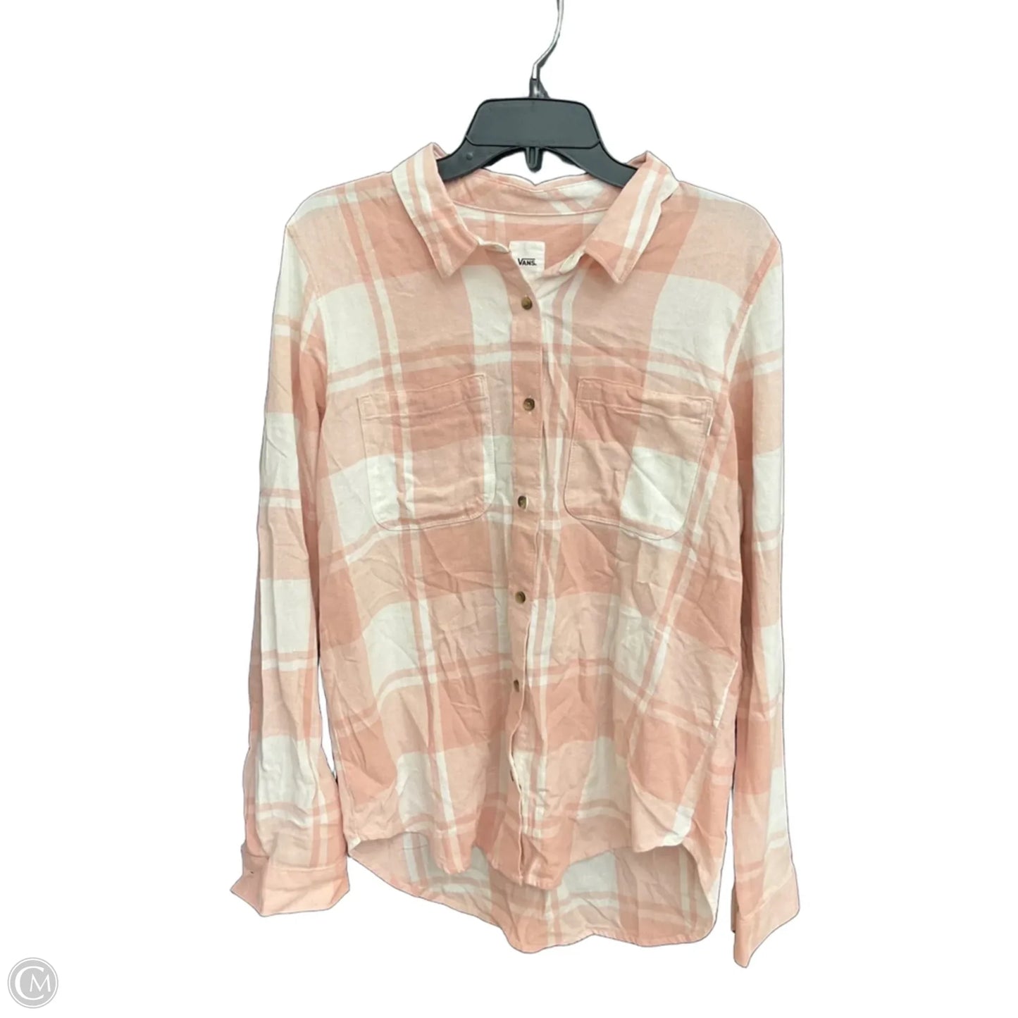 Blouse Long Sleeve By Vans In Pink, Size: L