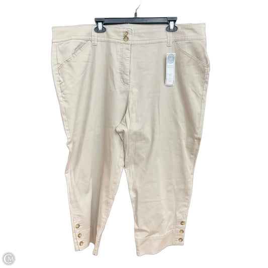Pants Cropped By Charter Club In Cream, Size: 22