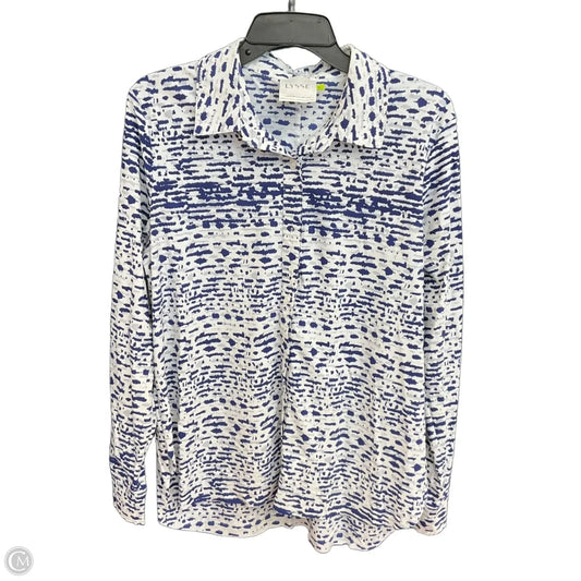 Blouse Long Sleeve By Lysse In Blue, Size: L